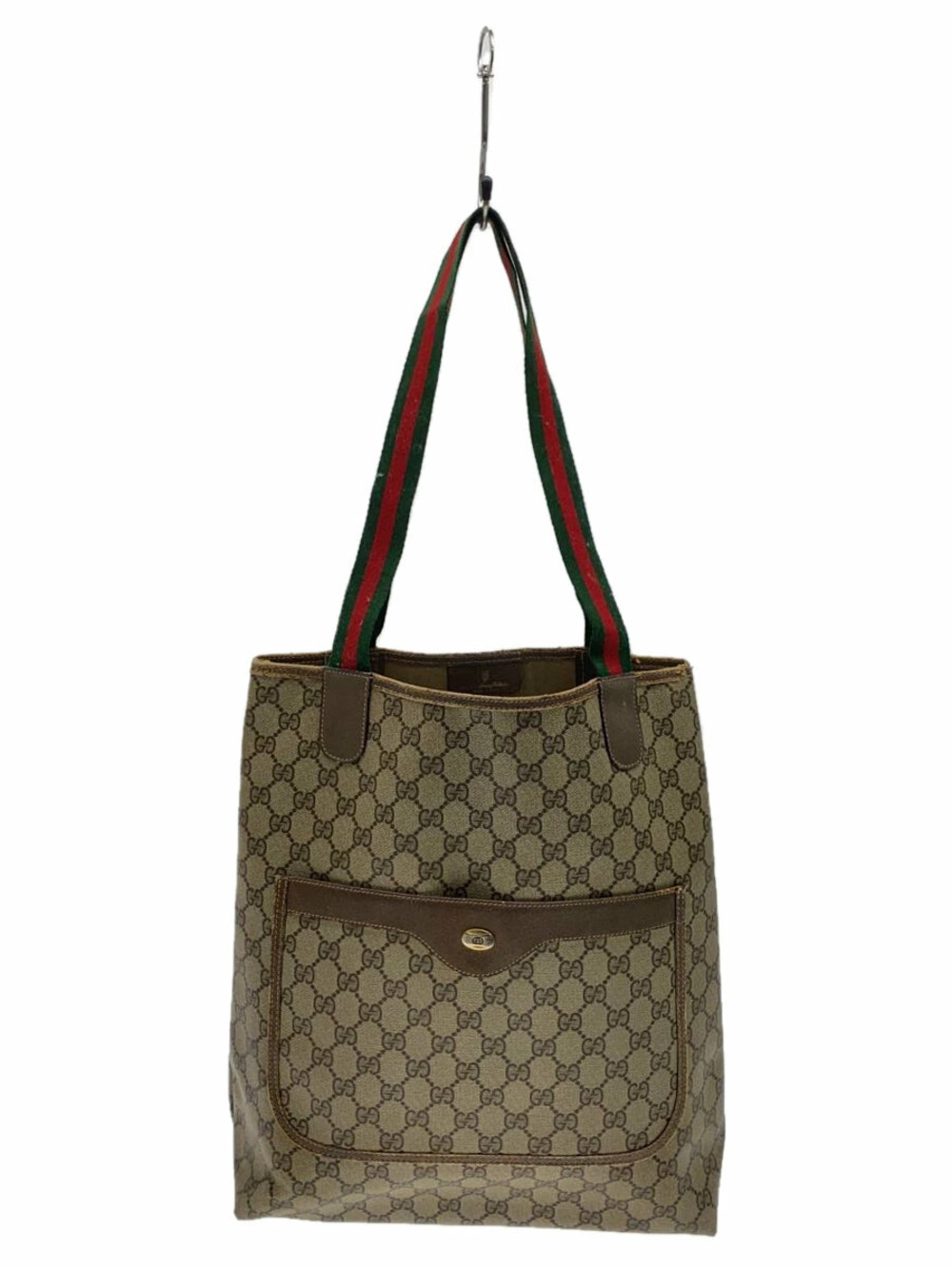 Gucci GG Supreme Web Sherry Line Tote Bag brown GG monogram canvas